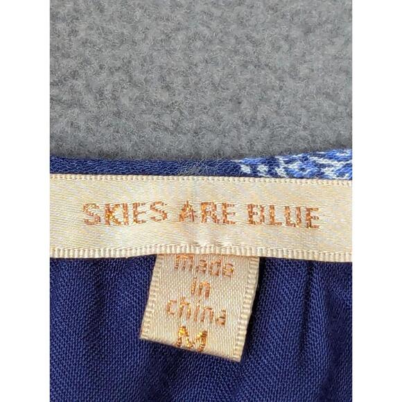 Skies are Blue Midi Dress M Button Sundress Flutter Paisley Boat Neck Straps - Picture 6 of 9